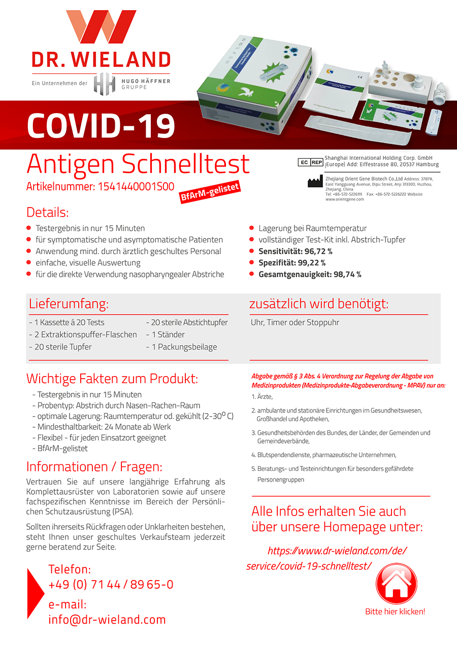 COVID-19 Produktflyer